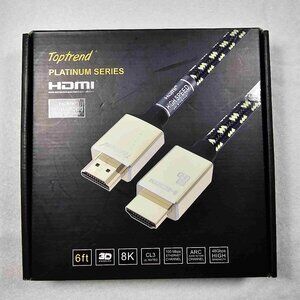 Toptrend 8K HDMI Cables 2.1 6ft 48Gbps, Copper Plug, Aluminum Alloy Shell